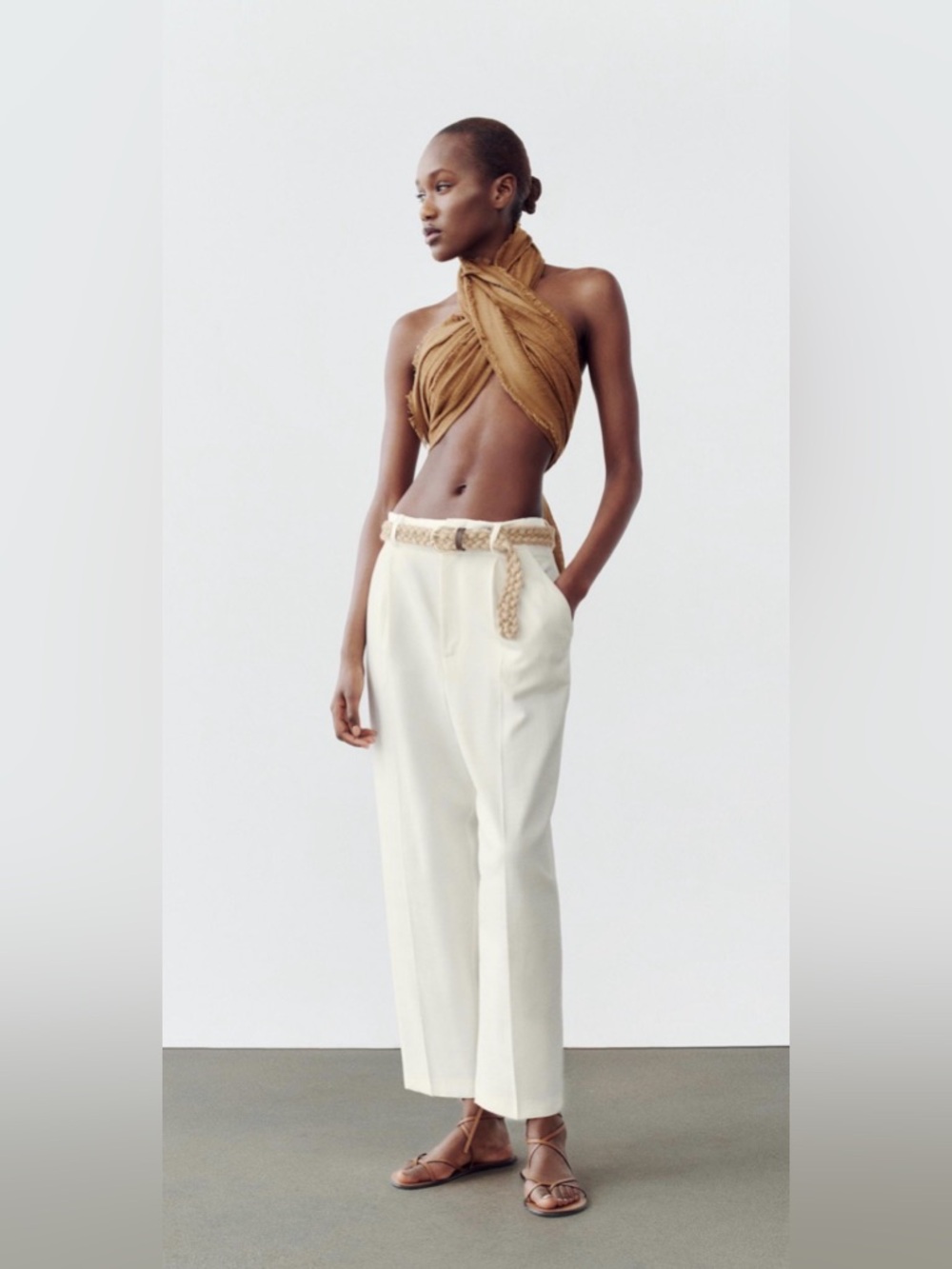 Zara white ankle pants